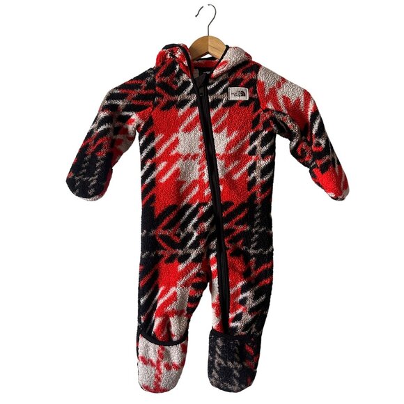 The North Face Baby Cabin Fleece One-Piece 6-12 Months Red/Black fleece